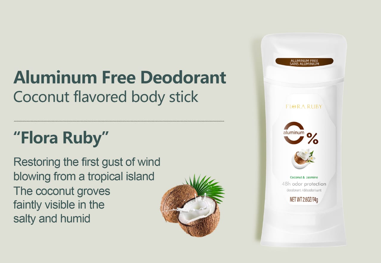 Déodorant Stick Flora Ruby Coco & Jasmin - Protection 48h (74g) – Image 3